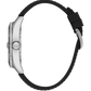 Daniel Klein Men’s Diver-Inspired Silver Dial Watch with Black Silicone Strap