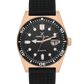 Daniel Klein Men’s Rose Gold-Tone Diver-Inspired Watch with Black Dial