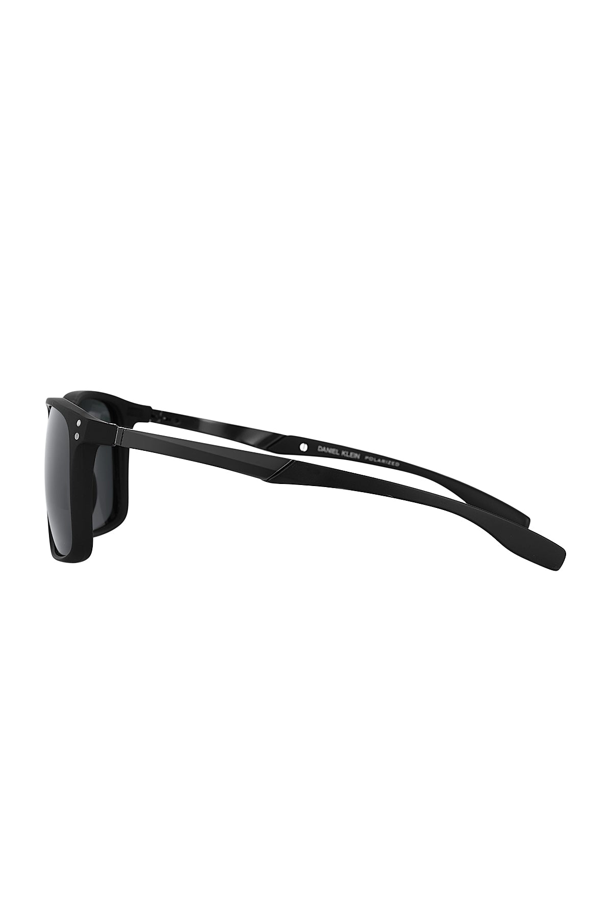 Daniel Klein Men's Matte Black Square Polarized Sunglasses – Smoke Grey Lenses