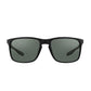Daniel Klein Men's Matte Black Square Sunglasses – Green Lenses