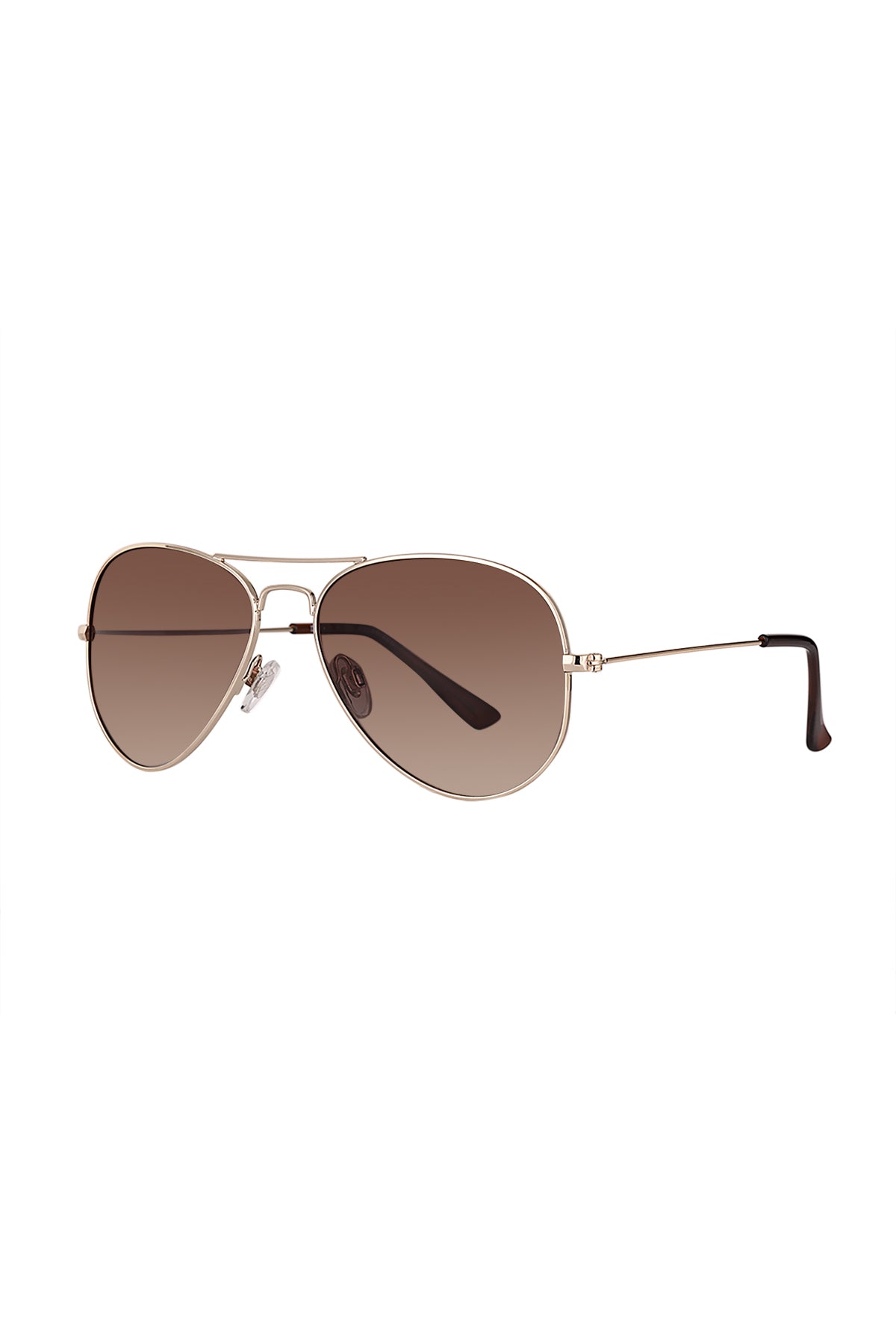 Daniel Klein Gold Aviator Sunglasses with Brown Gradient Lenses