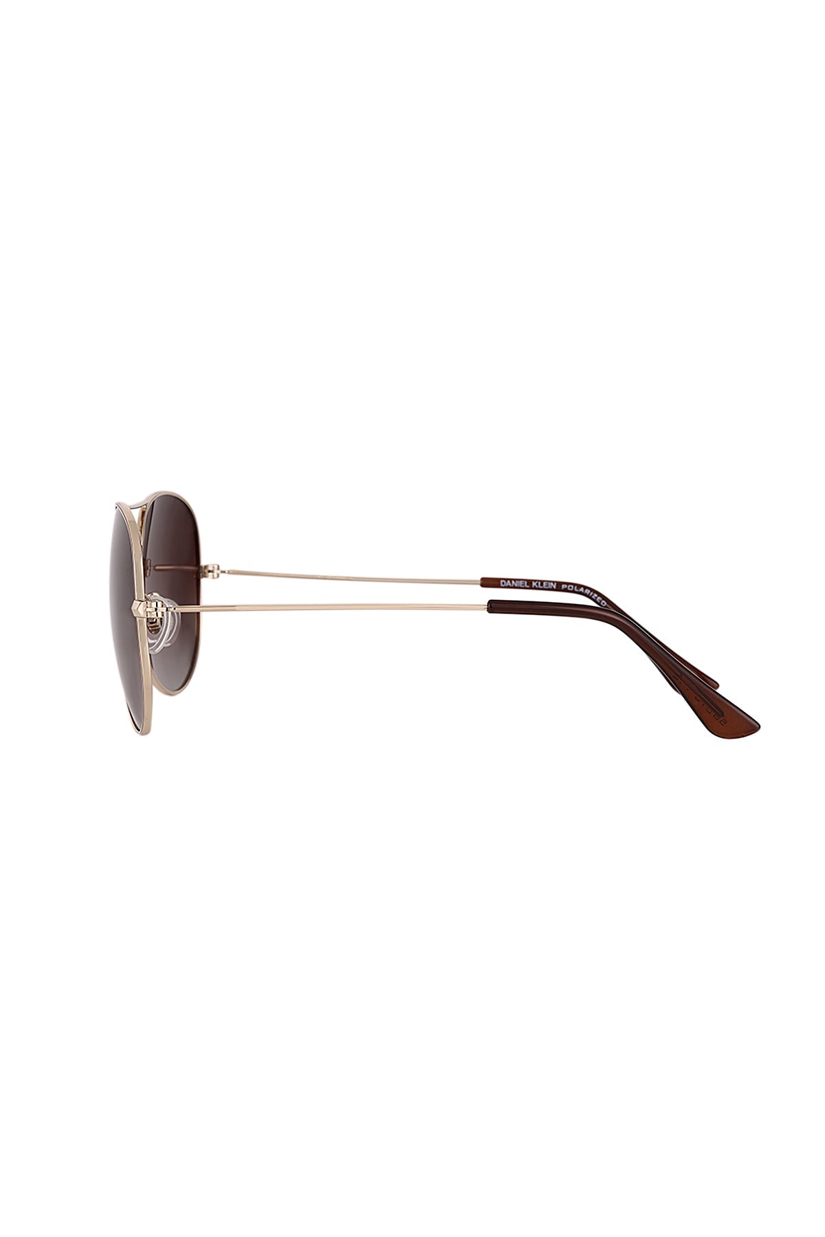 Daniel Klein Gold Aviator Sunglasses with Brown Gradient Lenses