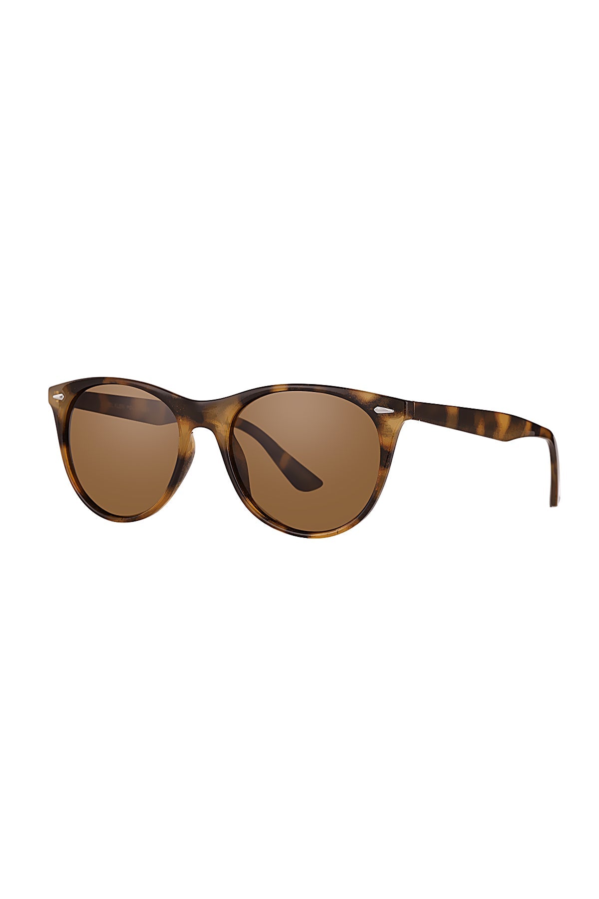 Daniel Klein Brown Havana Round Sunglasses