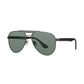 Daniel Klein Black Aviator Sunglasses with Green Lenses