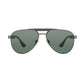 Daniel Klein Black Aviator Sunglasses with Green Lenses