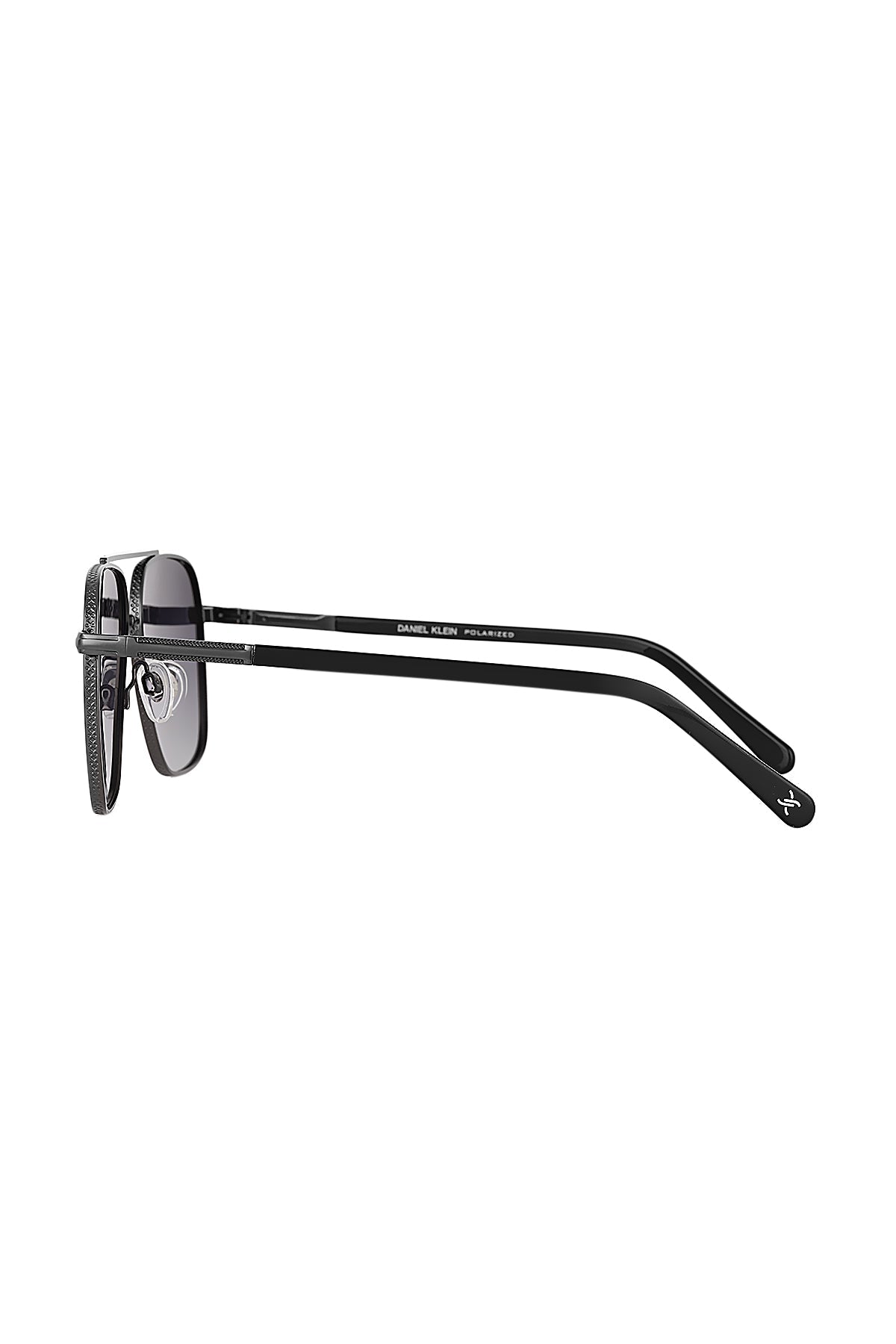Daniel Klein Gunmetal Square Aviator Sunglasses