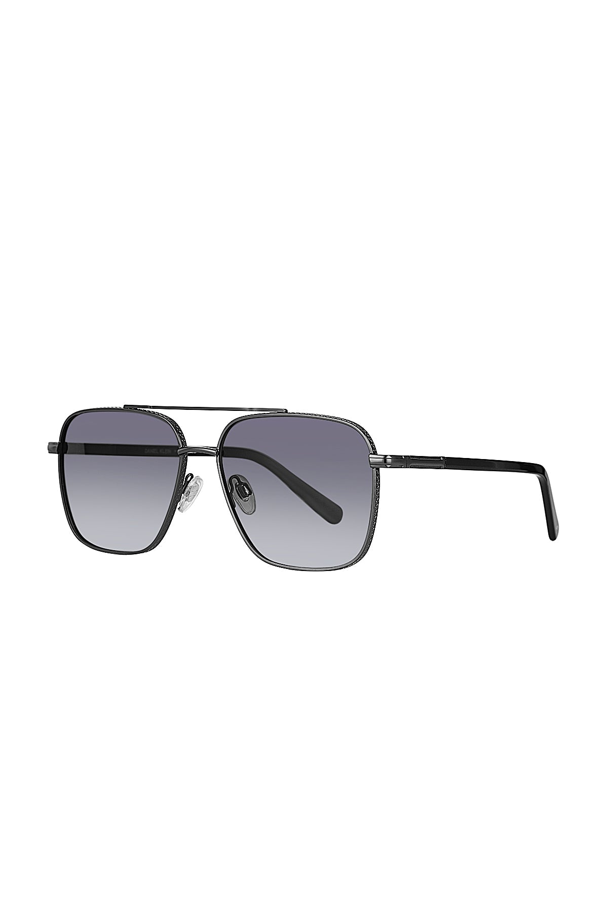 Daniel Klein Gunmetal Square Aviator Sunglasses