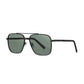 Daniel Klein Gunmetal Square Aviator Sunglasses with Green Lenses
