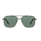 Daniel Klein Gunmetal Square Aviator Sunglasses with Green Lenses