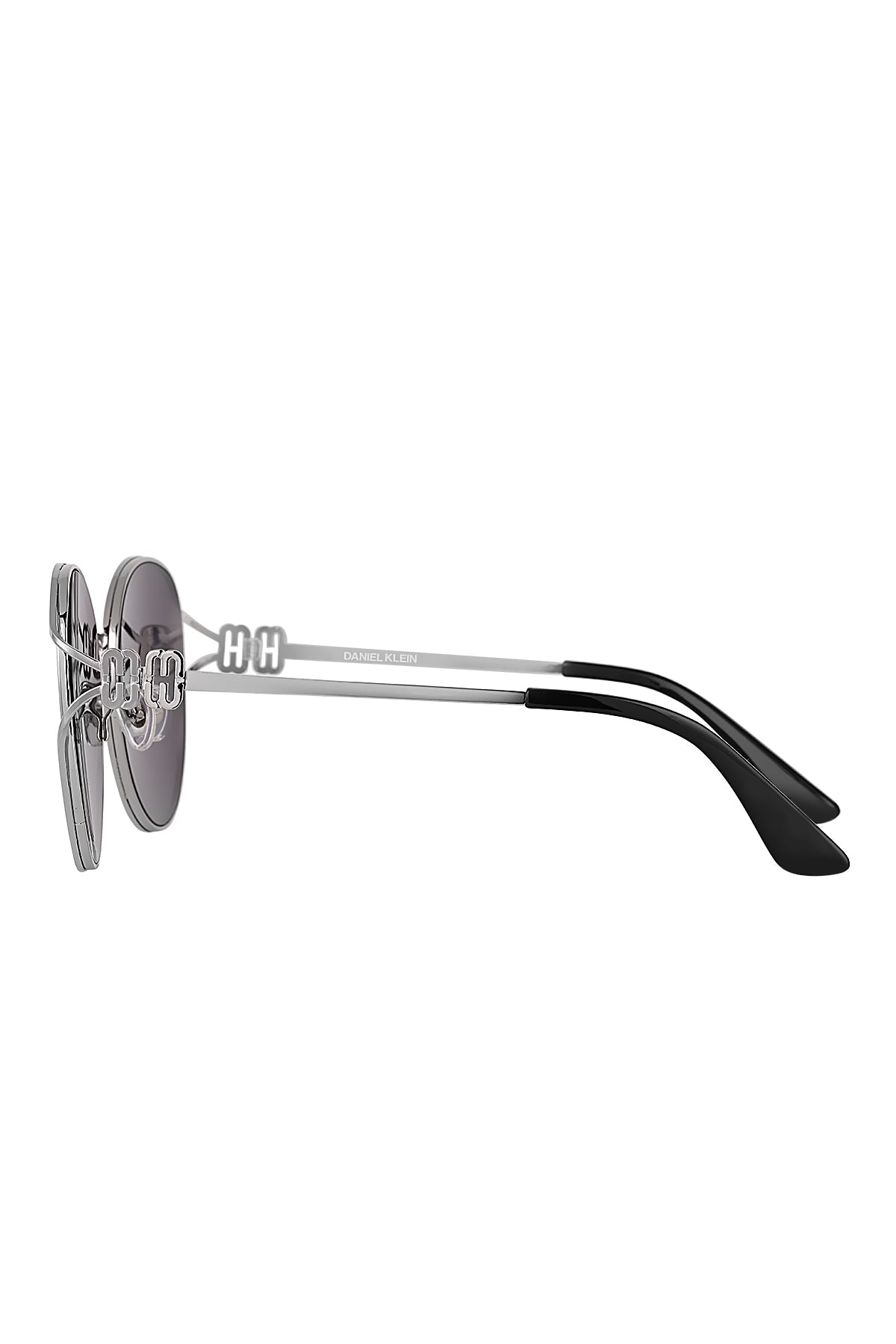 Daniel Klein Silver Round Geometric Sunglasses