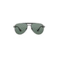 Daniel Klein Black Aviator Sunglasses with Green Lenses