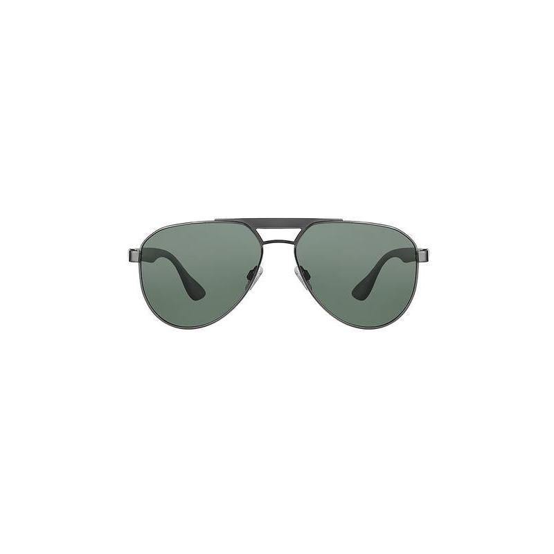 Daniel Klein Black Aviator Sunglasses with Green Lenses