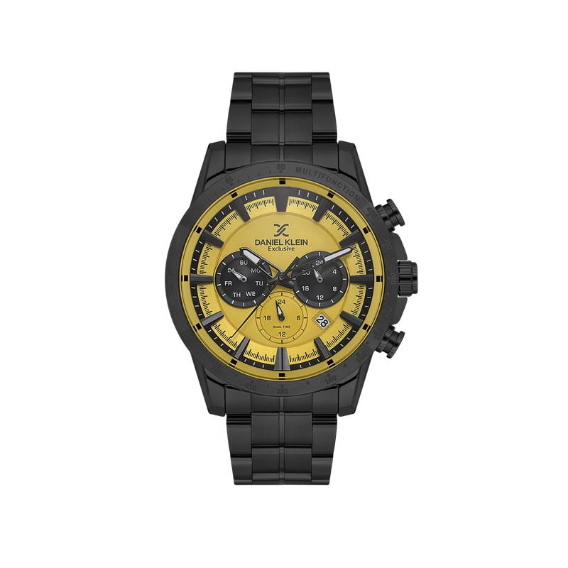 Daniel Klein Exclusive Men’s Black Stainless Steel Multi-Function Watch