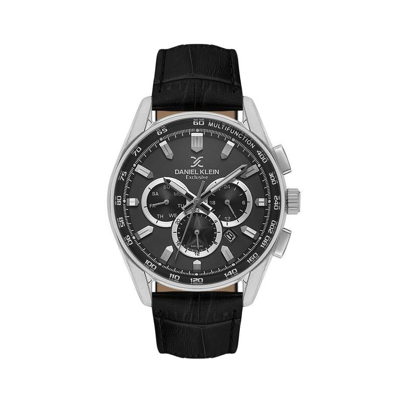 Daniel Klein Exclusive Men’s Multifunction Leather Strap Watch