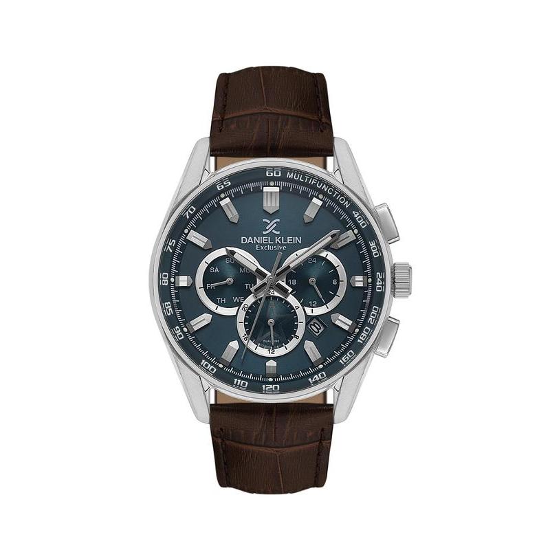 Daniel Klein Exclusive Men’s Multifunction Leather Strap Watch