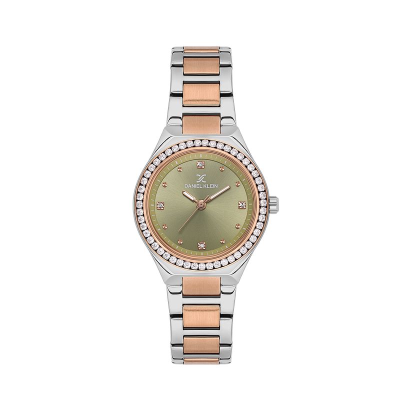 Daniel Klein Ladies 3 Hands Two-Tone Rose Gold Watch