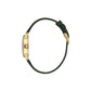 Daniel Klein Ladies Black Leather Green Dial Watch