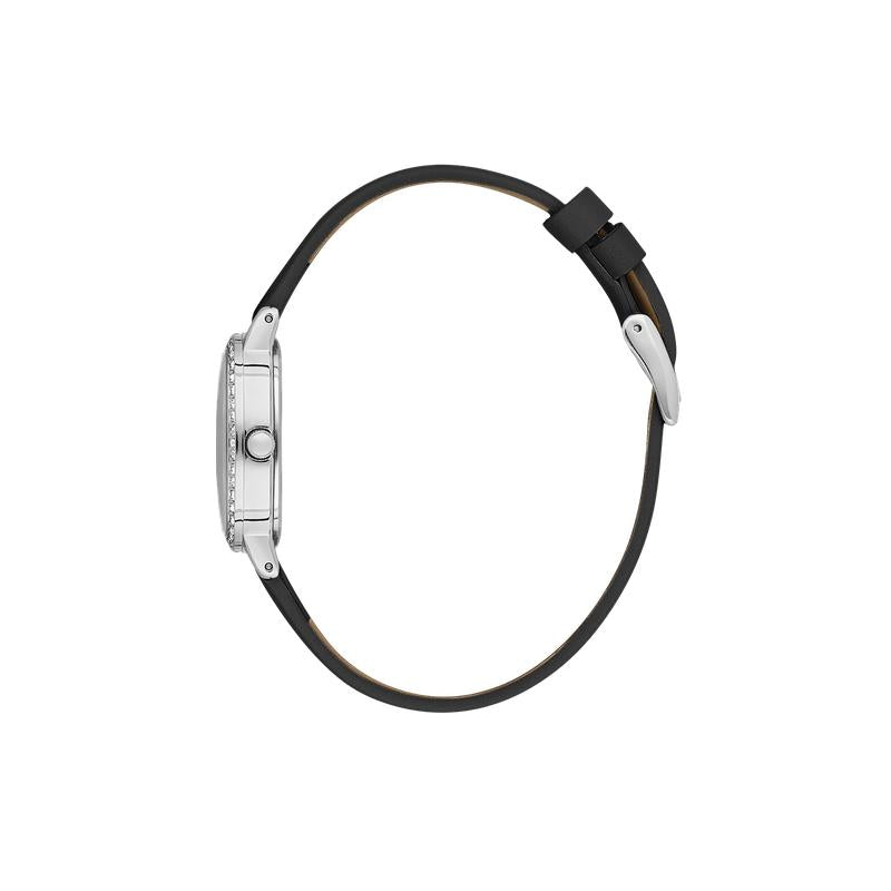 Daniel Klein Ladies Black Leather MOP Dial Watch