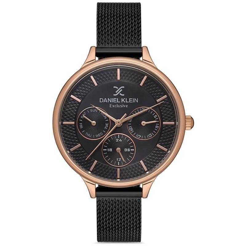 Daniel Klein Ladies Exclusive Black Dial Multifunction Watch