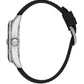Daniel Klein Men’s Diver-Inspired Silver Dial Watch with Black Silicone Strap