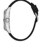 Daniel Klein Men’s Diver-Inspired Silver Dial Watch with Black Silicone Strap