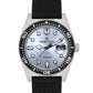 Daniel Klein Men’s Diver-Inspired Silver Dial Watch with Black Silicone Strap