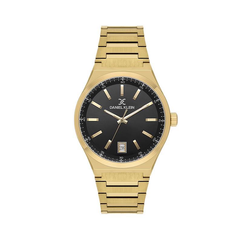 Daniel Klein Men’s Gold-Tone Stainless Steel Watch with Black Dial