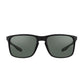 Daniel Klein Men's Matte Black Square Sunglasses – Green Lenses