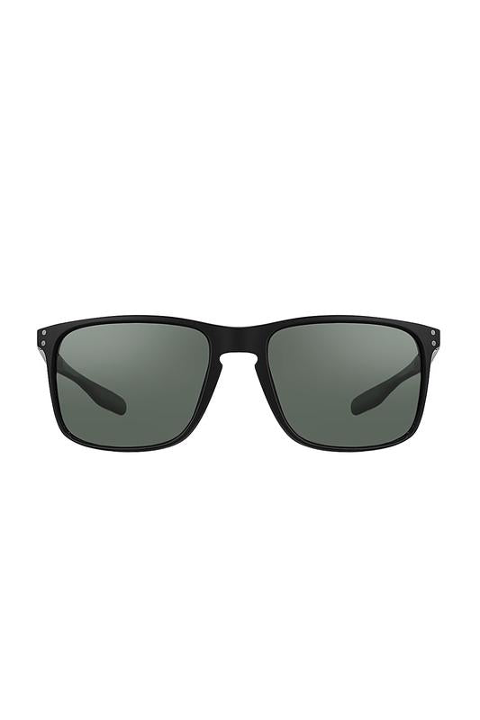 Daniel Klein Men's Matte Black Square Sunglasses – Green Lenses
