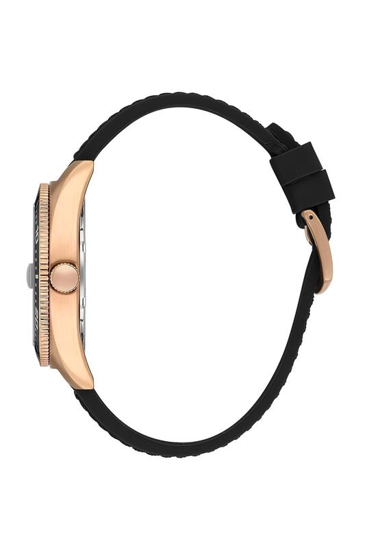 Daniel Klein Men’s Rose Gold-Tone Diver-Inspired Watch with Black Dial