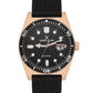 Daniel Klein Men’s Rose Gold-Tone Diver-Inspired Watch with Black Dial