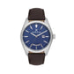 Daniel Klein Men’s Silver-Tone Watch with Blue Textured Dial