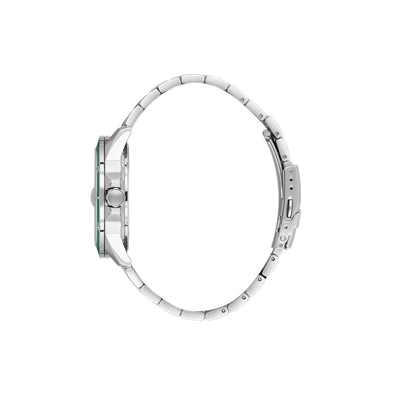 Daniel Klein Men’s Stainless Steel Sports Watch with Green Textured Dial