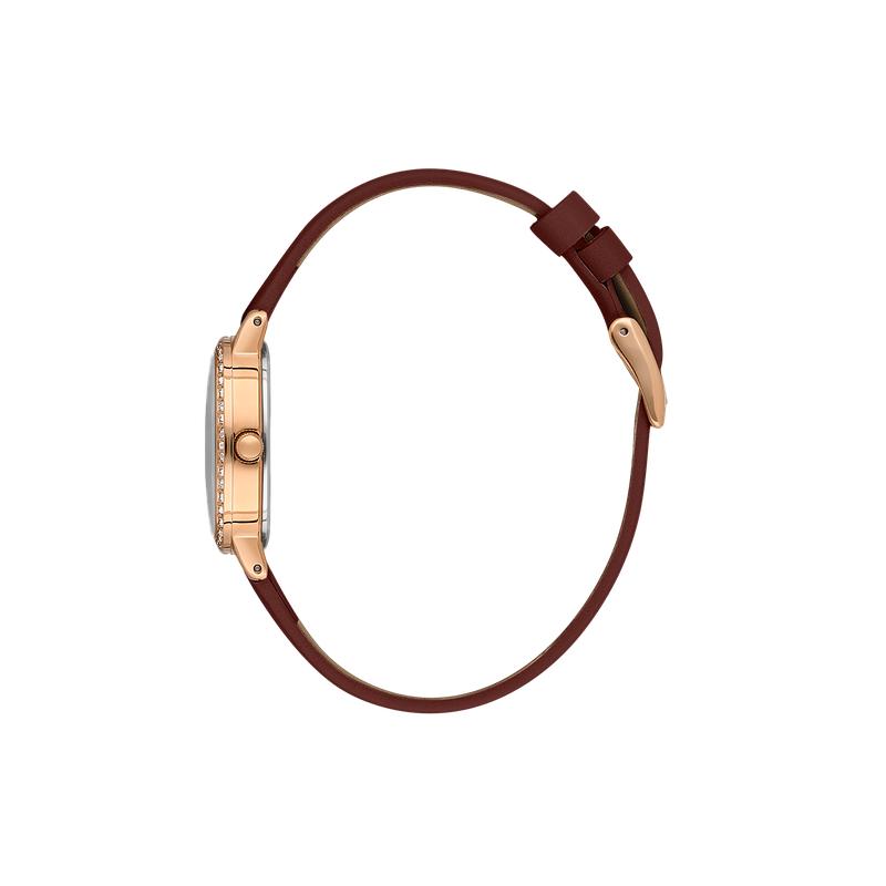 Daniel Klein Premium Rose Gold Tone Brown Leather Watch