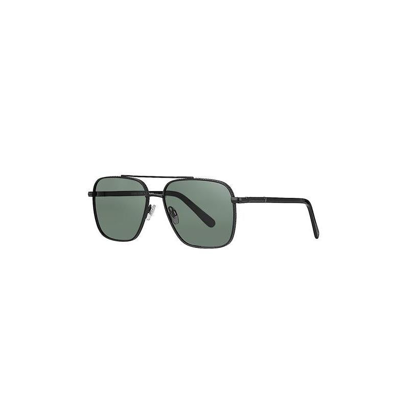 Daniel Klein Unisex Black Square Aviator Sunglasses with Green Lenses