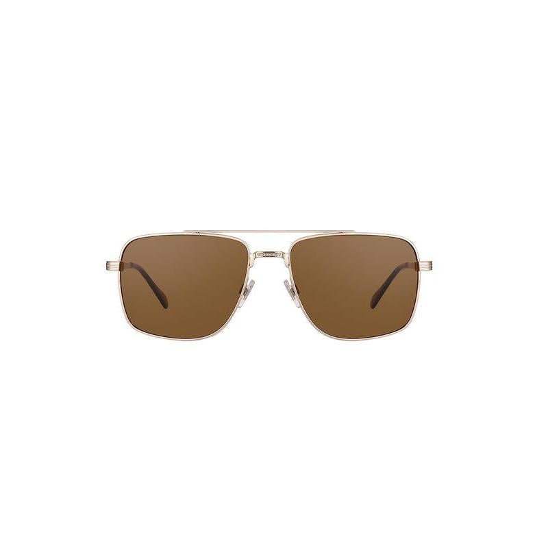 Daniel Klein Unisex Gold Aviator Sunglasses with Brown Lenses