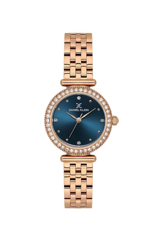 Daniel Klein Women’s Crystal-Set Rose Gold-Tone Bracelet Watch
