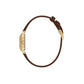 Daniel Klein Women’s Gold Square Case Watch with Brown Leather Strap