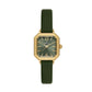 Daniel Klein Women’s Gold Square Case Watch with Green Dial