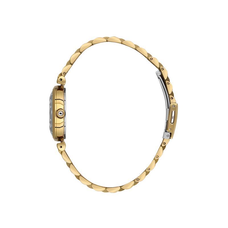 Daniel Klein Women’s Gold-Tone Crystal Accent Watch with Sunray Silver Dial