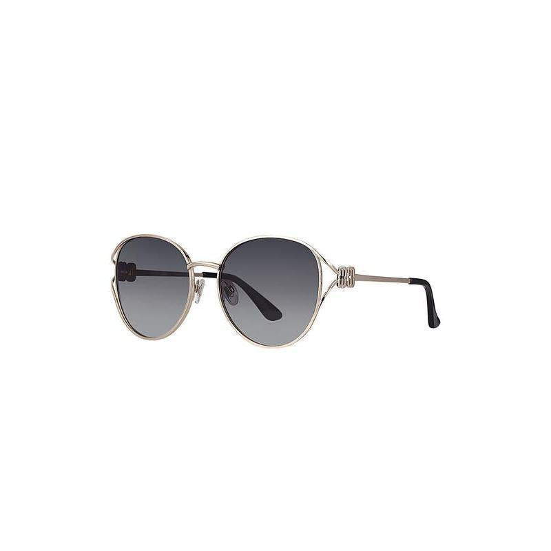 Daniel Klein Women’s Gold-Tone Round Sunglasses with Black Gradient Lenses