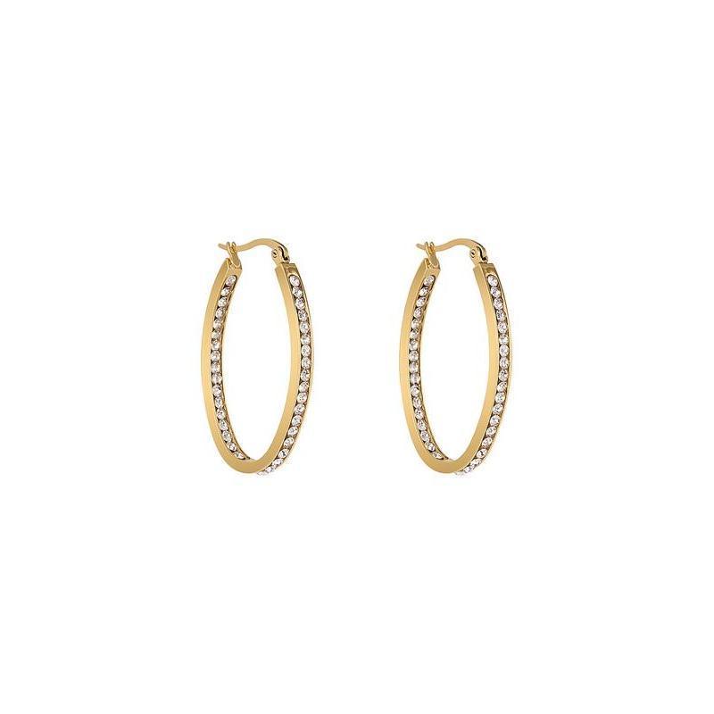 Daniel Klein Women's Oval Earrings with White Crystals