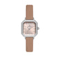 Daniel Klein Women’s Silver Square Case Watch with Rose Dial