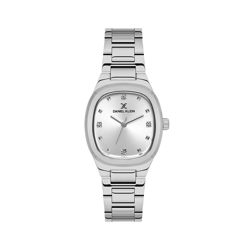 Daniel Klein Women’s Silver Stainless Steel Watch with Cushion Case