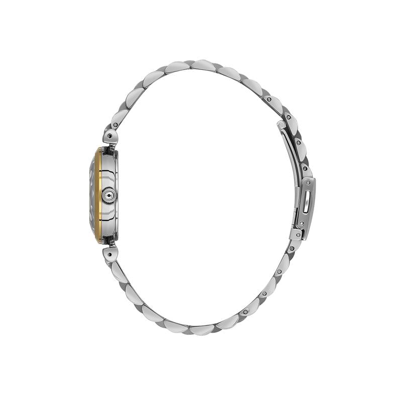 Daniel Klein Women’s Two-Tone Crystal Accent Watch with Silver Sunray Dial